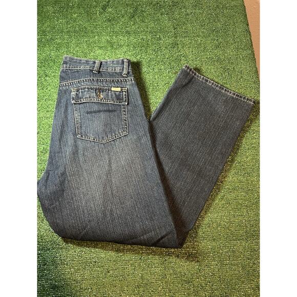 Y2K Vintage Oleg Cassini Denim Wide Leg Relaxed Fit Men’s 36x32 Medium - Picture 1 of 12